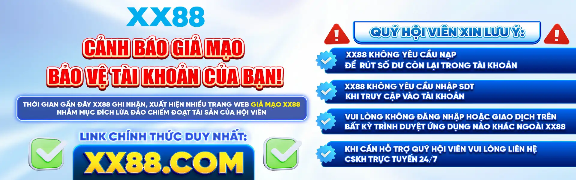 Banner SLOT365 cảnh báo